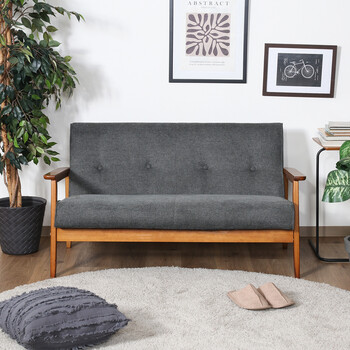 ソファー 厚手ファブリックソファ ミート 2P 送料無料-5