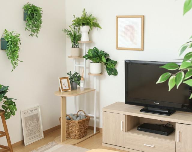 ディスプレイサイドテーブル W64 WH 送料無料-1