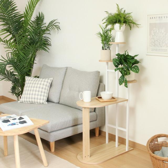 ディスプレイサイドテーブル W64 WH 送料無料-2