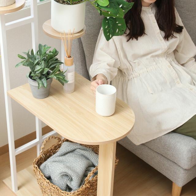 ディスプレイサイドテーブル W64 WH 送料無料-4