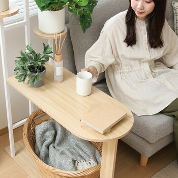 ディスプレイサイドテーブル W84 WH 送料無料-4