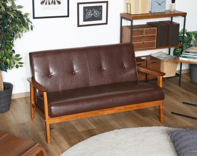 ソファー バイキャストPUソファ ミート 2P 送料無料-11