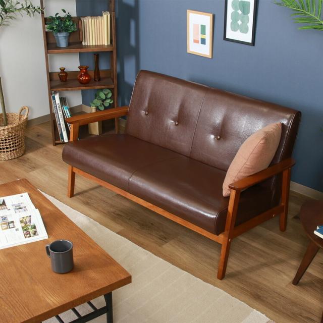 ソファー バイキャストPUソファ ミート 2P 送料無料-12