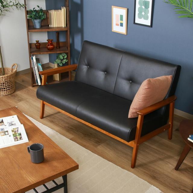 ソファー バイキャストPUソファ ミート 2P 送料無料-2