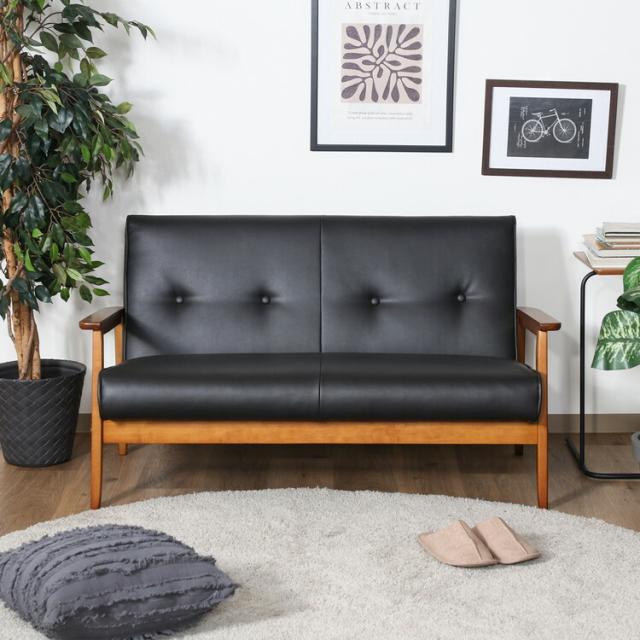 ソファー バイキャストPUソファ ミート 2P 送料無料-3