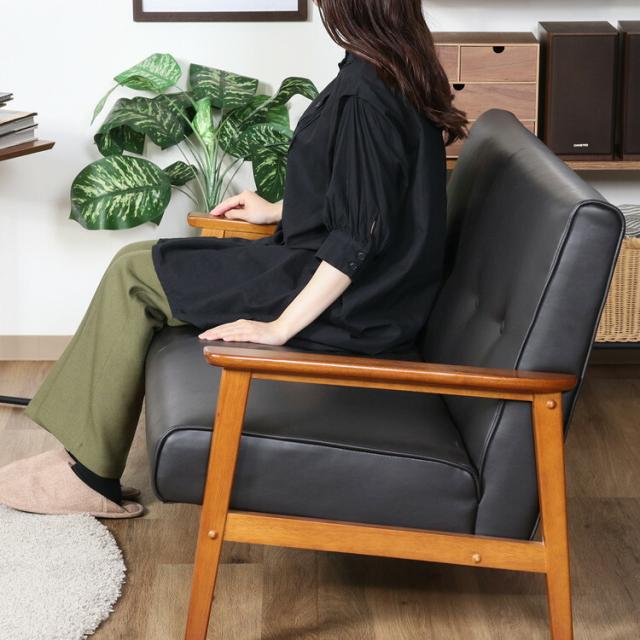 ソファー バイキャストPUソファ ミート 2P 送料無料-4