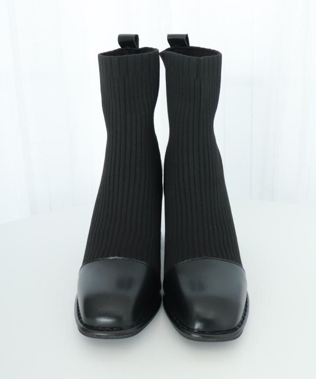 ソックス風ブーツ レディース 太ヒール 送料無料 即日発送-6