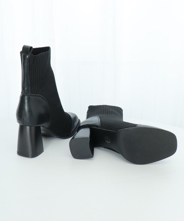 ソックス風ブーツ レディース 太ヒール 送料無料 即日発送-8