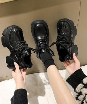 厚底ローファー レースアップシューズ 送料無料 即日発送-7