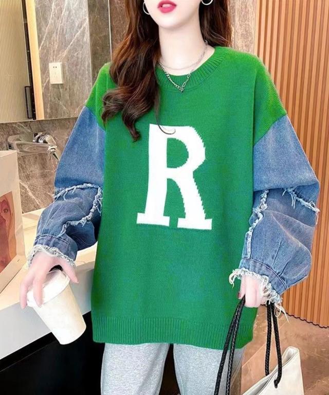 ドッキングニット デニムシャツ 切り替え 送料無料 即日発送-6