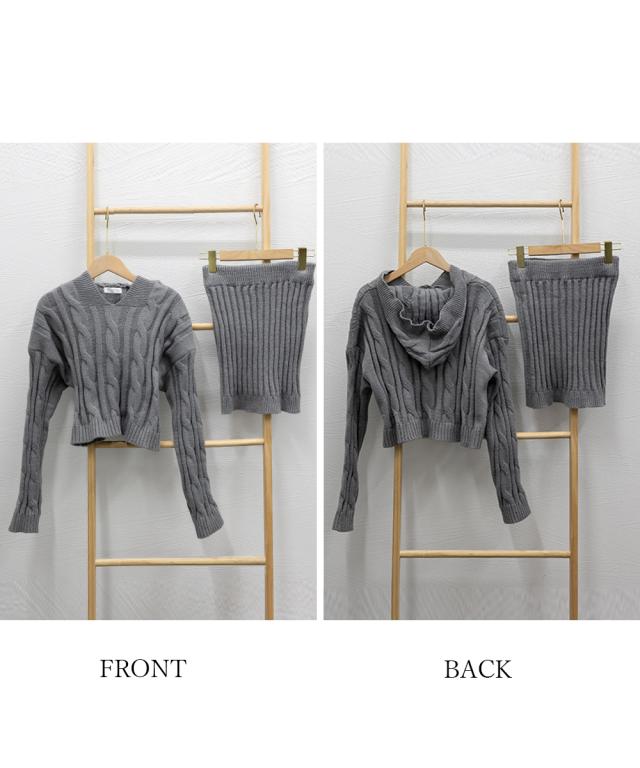 ニット ケーブルニットセットアップ 送料無料 即日発送-2