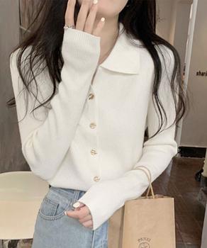 秋冬ニットトップス レディースニットポロ 送料無料 即日発送-3