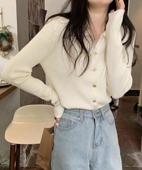 秋冬ニットトップス レディースニットポロ 送料無料 即日発送-4