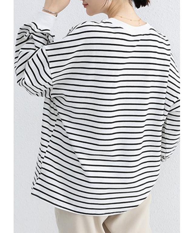 ボーダーTシャツ レディース 長袖ロンT 送料無料 即日発送-5