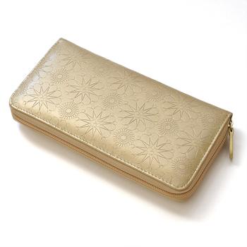 長財布 MOMO 牛革型押しラウンドファスナー長財布 AN 3169 3色展開 背面ポケット付きレディース長財布 送料無料-6