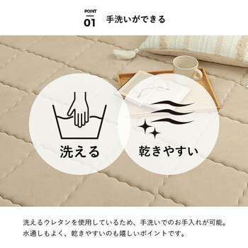 ラグ 約185×185cm 滑りにくい 防音 ボリューム 厚い 洗える 手洗い 乾きやすい グランドライト 送料無料-3