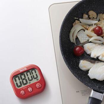 デジタルタイマー抗菌でか見えタイマーチェリーレッド 3個セット 送料無料 即日発送-6