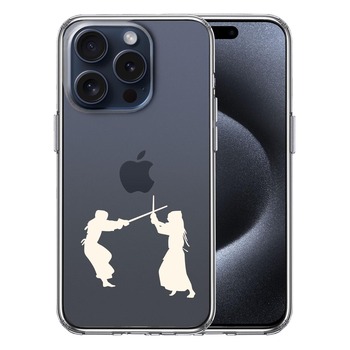 iPhone15Pro ケース クリア 剣道 ホワイト スマホケース 側面ソフト 背面ハード ハイブリッド  送料無料-0