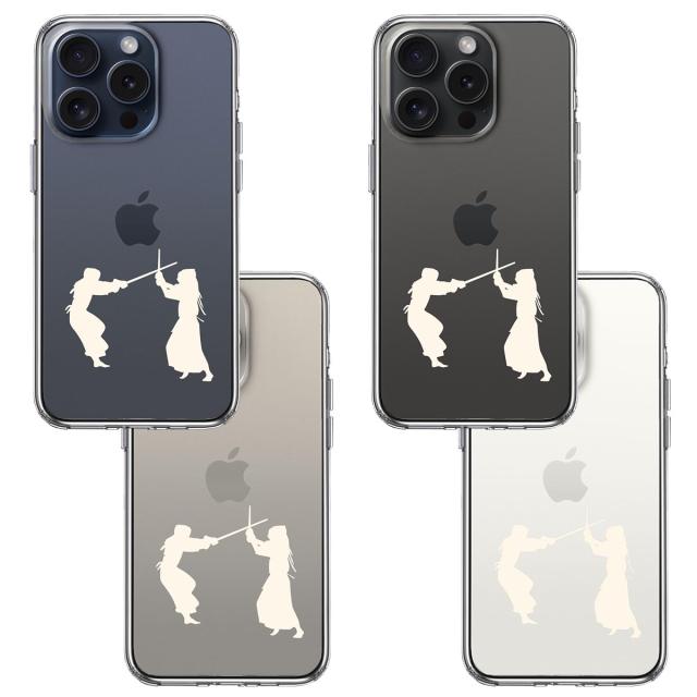 iPhone15Pro ケース クリア 剣道 ホワイト スマホケース 側面ソフト 背面ハード ハイブリッド  送料無料-1