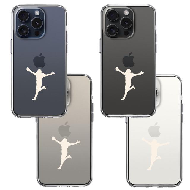 iPhone15Pro ケース クリア タッチダウン 歓喜 ホワイト スマホケース 側面ソフト 背面ハード ハイブリッド 送料無料-1