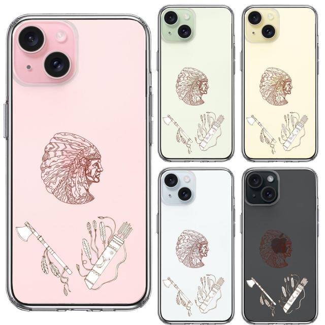 iPhone15Plus ケース クリア ネイティブアメリカン スマホケース 側面ソフト 背面ハード ハイブリッド  送料無料-1