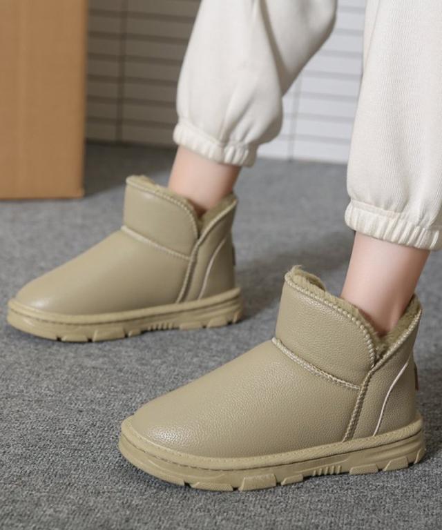 ムートンブーツ PUレザー 裏起毛ブーツ 送料無料 即日発送-6