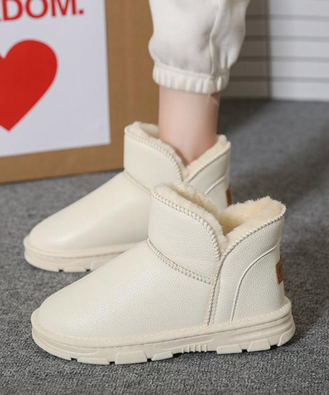 ムートンブーツ PUレザー 裏起毛ブーツ 送料無料 即日発送-7