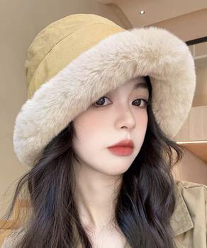 バケットハット レディース ファー帽子冬 送料無料 即日発送-5