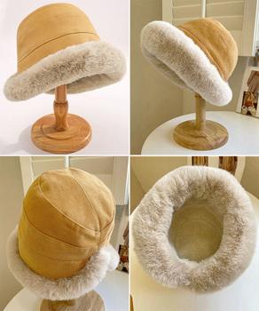 バケットハット レディース ファー帽子冬 送料無料 即日発送-8