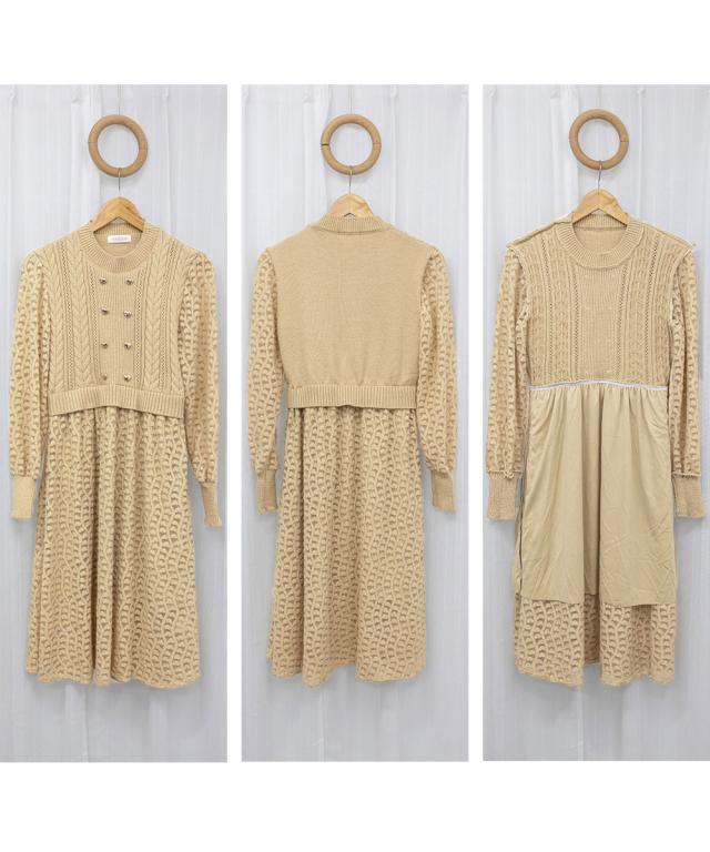 ニットワンピース ランタンスリーブ 上品 送料無料 即日発送-2