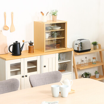 ミニ食器棚 幅43cm 送料無料-4