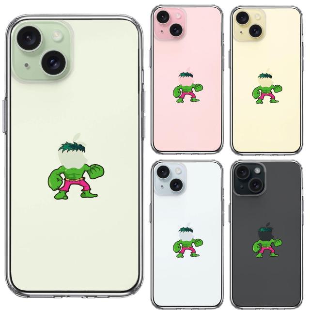 iPhone15Plus ケース クリア 映画パロディ 超人 スマホケース 側面ソフト 背面ハード ハイブリッド  送料無料-1