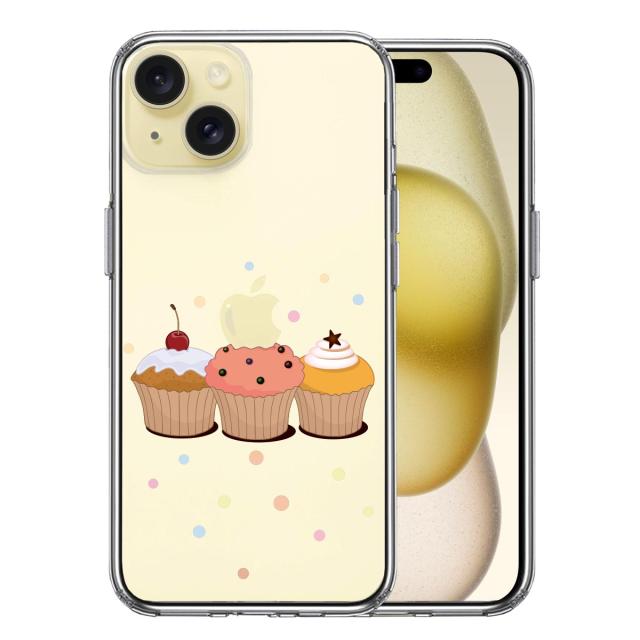 iPhone15Plus ケース クリア カップケーキ 2 スマホケース 側面ソフト 背面ハード ハイブリッド  送料無料-1