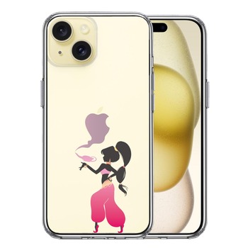 iPhone15Plus ケース クリア アラジン ピンク スマホケース 側面ソフト 背面ハード ハイブリッド  送料無料-0