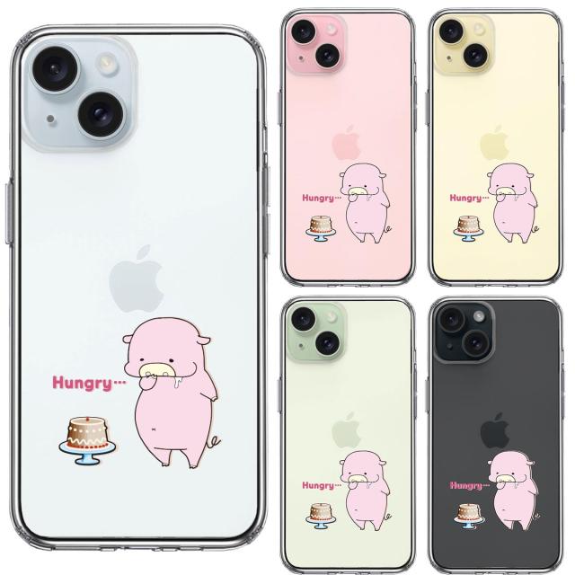 iPhone15Plus ケース クリア 豚 ケーキ スマホケース 側面ソフト 背面ハード ハイブリッド 送料無料-1