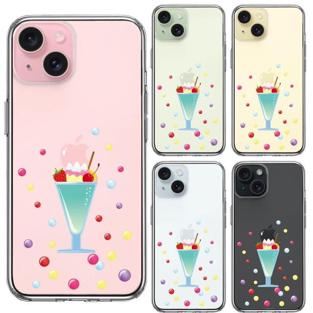 iPhone15 ケース クリア サンデー パフェ スマホケース 側面ソフト 背面ハード ハイブリッド  送料無料-1