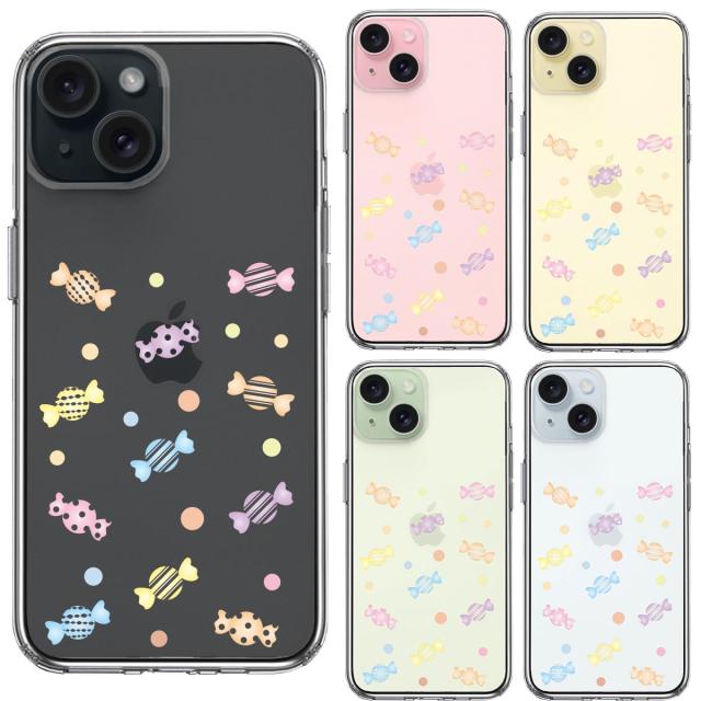 iPhone15 ケース クリア キャンディ スマホケース 側面ソフト 背面ハード ハイブリッド 送料無料-1