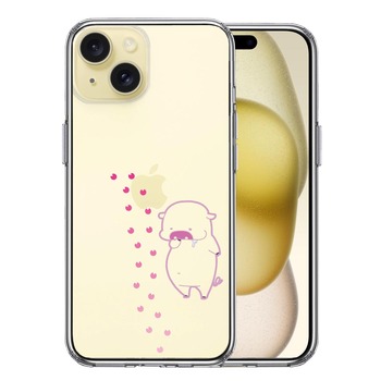 iPhone15 ケース クリア ぶた フットプリント スマホケース 側面ソフト 背面ハード ハイブリッド  送料無料-0