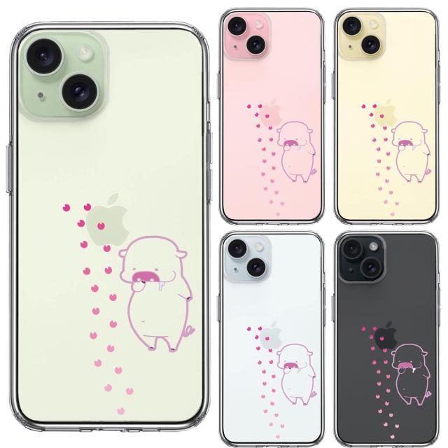 iPhone15 ケース クリア ぶた フットプリント スマホケース 側面ソフト 背面ハード ハイブリッド  送料無料-1