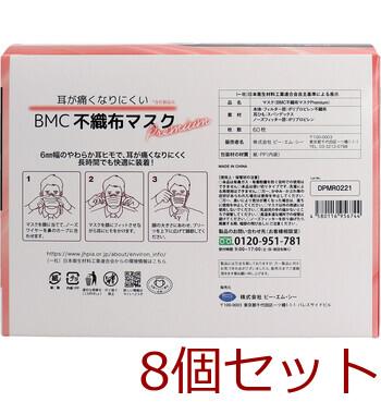 マスク BMC 不織布マスク プレミアム 1日使いきりタイプ 小さめサイズ 60枚入 8セット 送料無料-2