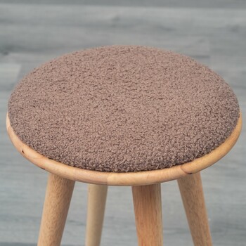 スツール もこもこ生地のラバーウッド無垢材 組立家具 NATURAL SIGNATURE ラウンドスツール 送料無料-9