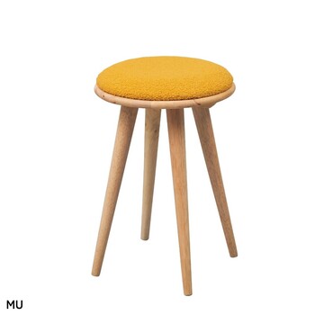 スツール もこもこ生地のラバーウッド無垢材 組立家具 NATURAL SIGNATURE ラウンドスツール 送料無料-2