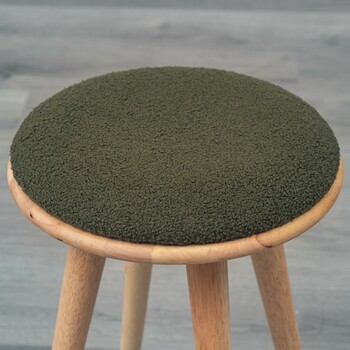 スツール もこもこ生地のラバーウッド無垢材 組立家具 NATURAL SIGNATURE ラウンドスツール 送料無料-6