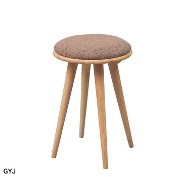 スツール もこもこ生地のラバーウッド無垢材 組立家具 NATURAL SIGNATURE ラウンドスツール 送料無料-8