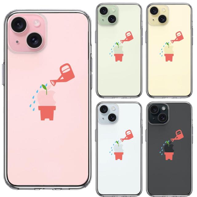 iPhone15Plus ケース クリア 新芽 スマホケース 側面ソフト 背面ハード ハイブリッド  送料無料-1
