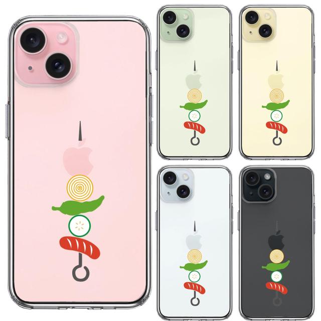 iPhone15Plus ケース クリア BBQ バーベキュー スマホケース 側面ソフト 背面ハード ハイブリッド  送料無料-1