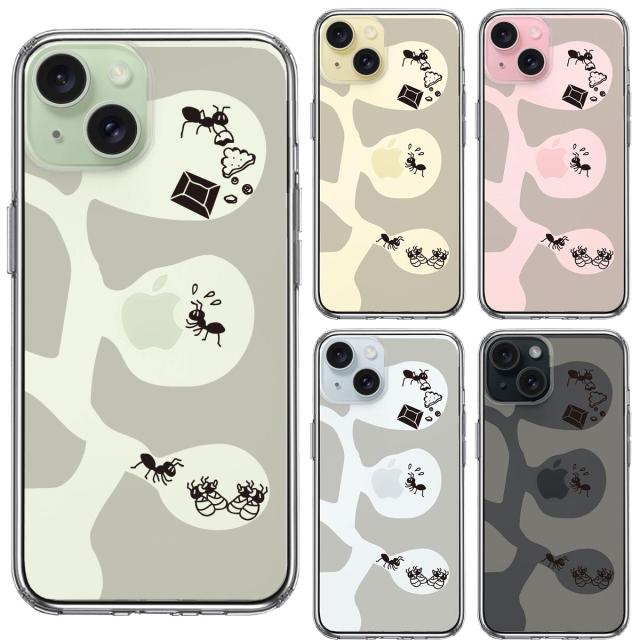 iPhone15Plus ケース クリア ありの巣 スマホケース 側面ソフト 背面ハード ハイブリッド 送料無料-1
