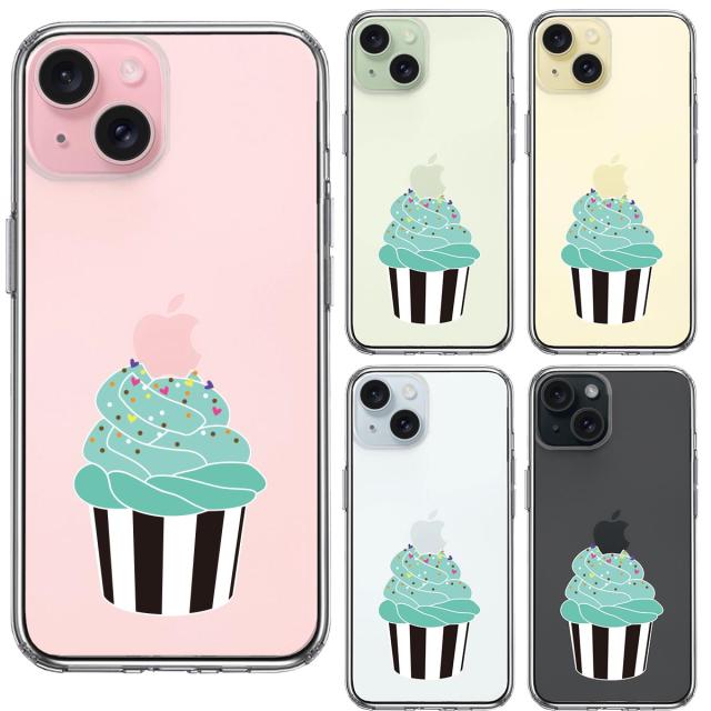 iPhone15 ケース クリア カップケーキ スマホケース 側面ソフト 背面ハード ハイブリッド 送料無料-1