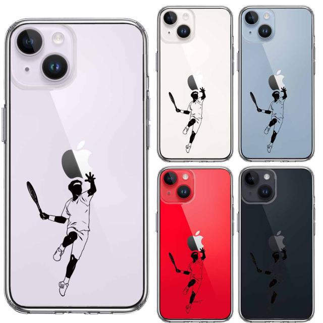 iPhone14Plus ケース クリア テニス スマホケース 側面ソフト 背面ハード ハイブリッド 送料無料-1