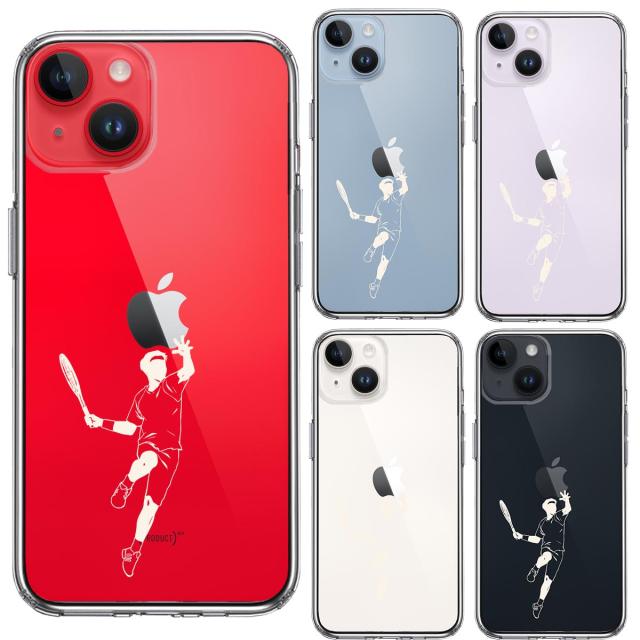 iPhone14Plus ケース クリア テニス ホワイト スマホケース 側面ソフト 背面ハード ハイブリッド  送料無料-1